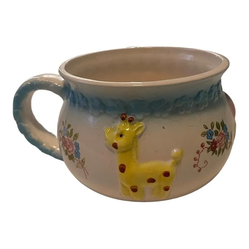 Vtg Planter Gift Ware Nancy Pew Ceramic Baby Nursery Planter Bear ￼Giraffe